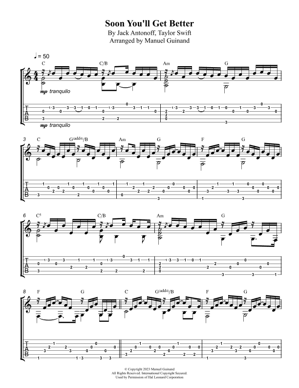 Soon You'll Get Better (arr. Manuel Guinand)