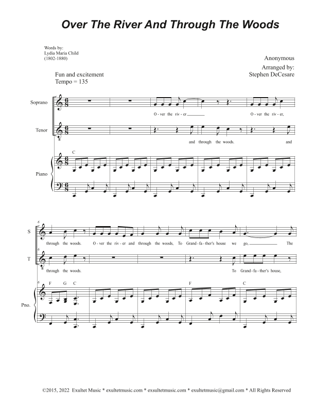 Over The River And Through The Woods (Duet for Soprano and Tenor solo) (arr. Stephen DeCesare)