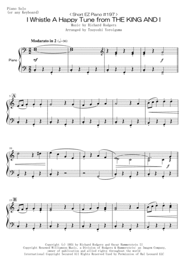 I Whistle A Happy Tune  from THE KING AND I (arr. Tsuyoshi Yoroiguma)