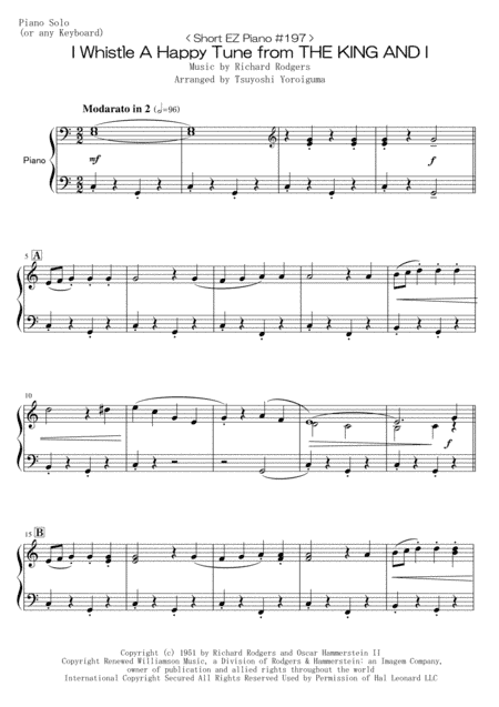 I Whistle A Happy Tune  from THE KING AND I (arr. Tsuyoshi Yoroiguma)