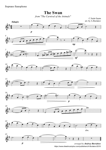 The Swan (soprano saxophone) (arr. A.Buriakov)