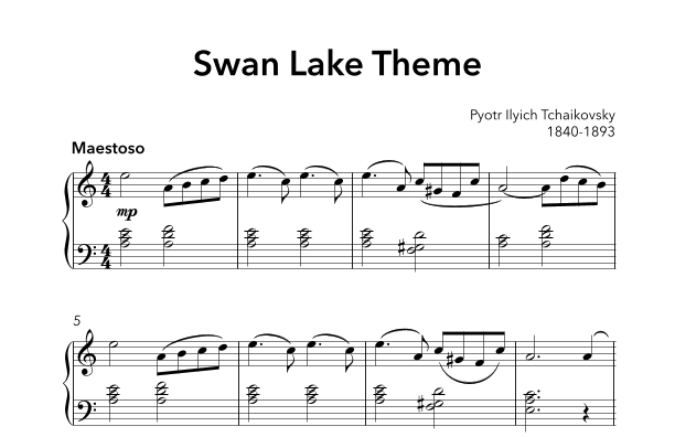 Swan Lake Theme (arr. Sidewalk Labs)