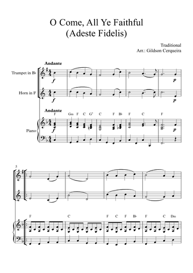 O Come, All Ye Faithful (Adeste Fidelis) (arr. Gildson Cerqueira)