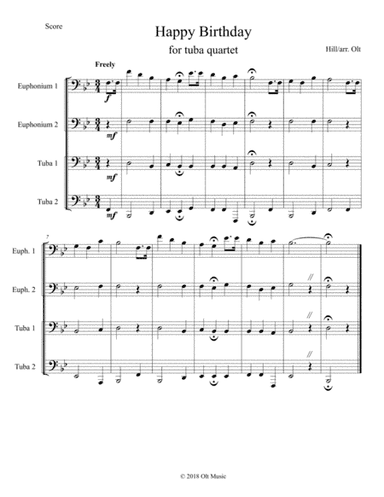 Happy Birthday for tuba quartet (arr. Tim Olt)