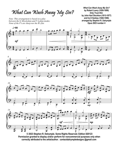 What Can Wash Away My Sin? (arr. Stephen R Dalrymple)