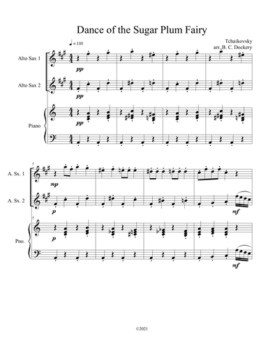 Dance of the Sugar Plum Fairy (Alto Sax Duet with Piano Accompaniment) (arr. B. C. Dockery)