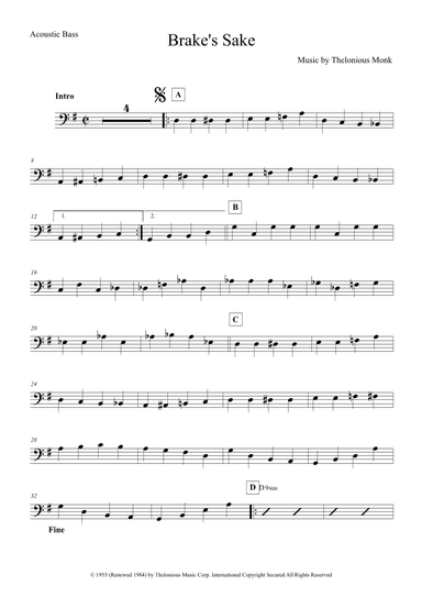 Brake's Sake (arr. The Sheet Music Library)