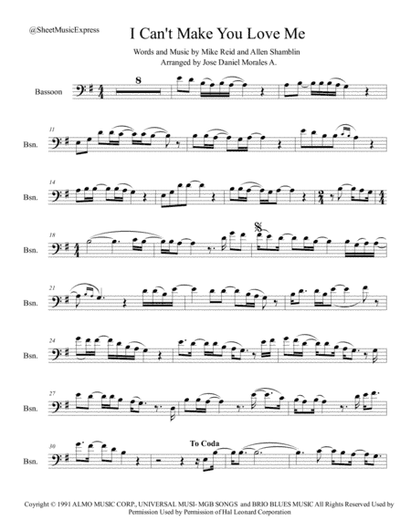 I Can't Make You Love Me (arr. Jose Daniel Morales A.)