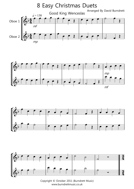 8 Christmas Duets for Oboe (arr. David Burndrett)