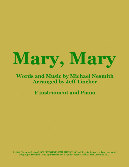 Mary, Mary (arr. Jeff Tincher)