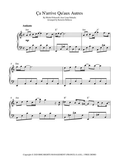 Ca N'arrive Qu'aux Autres (arr. Kaiserin Rebecca)