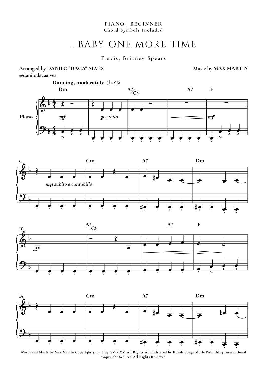 ...baby One More Time (arr. Danilo "Daca" Alves)