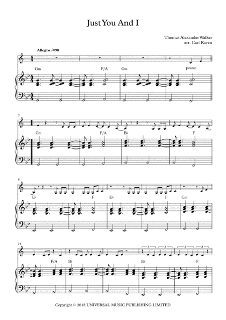 Just You And I (arr. Carl Raven)