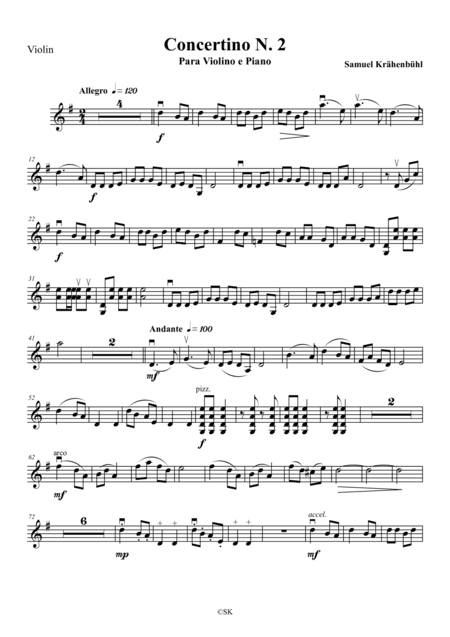 violin Concertino N. 2 (violin part)