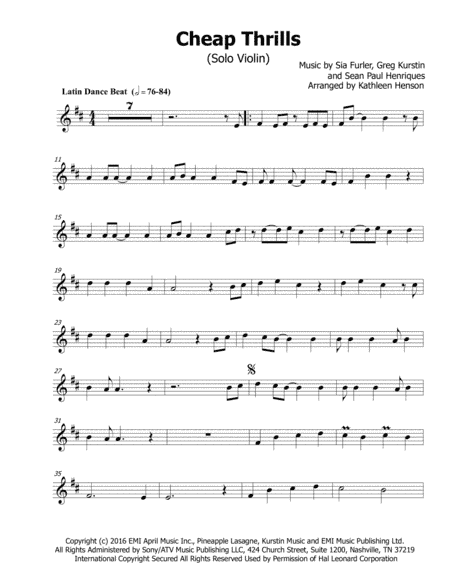 Cheap Thrills (arr. Kathleen Henson)
