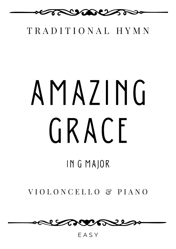 Hymn - Amazing Grace (How Sweet The Sound) in G Major - Easy (arr. Piacere Music Sheets)