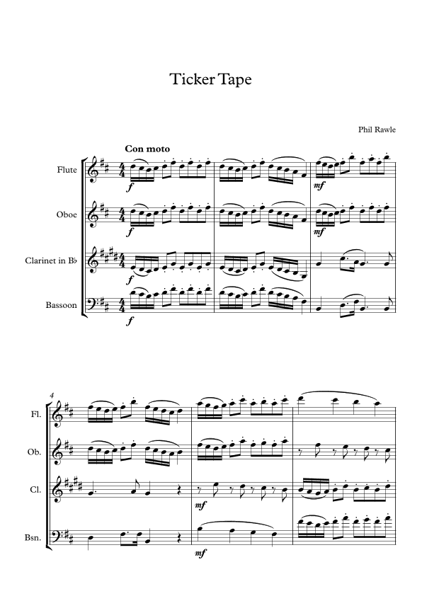 Ticker Tape - Wind Quartet