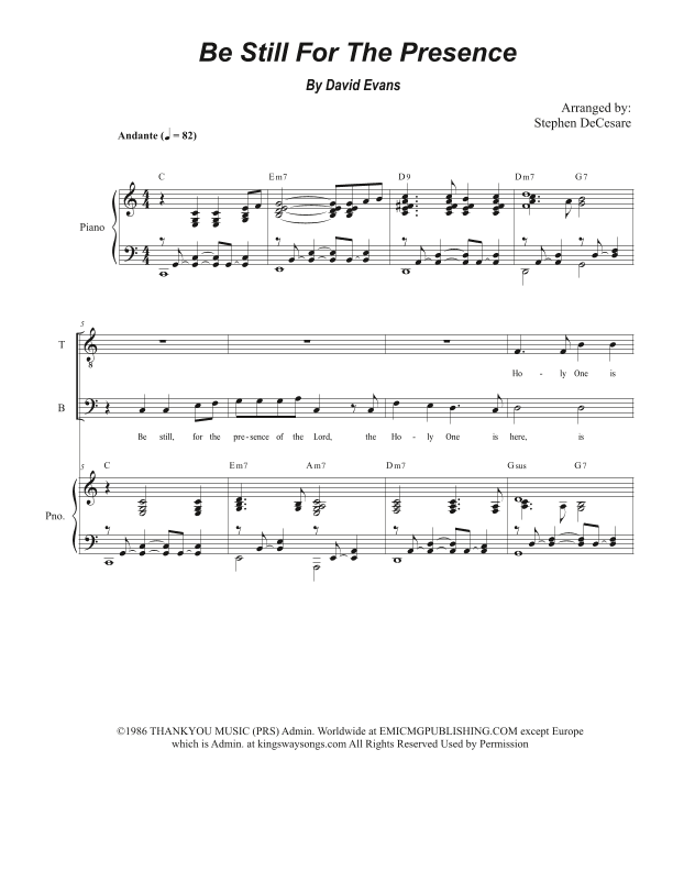 Be Still For The Presence (arr. Stephen DeCesare)
