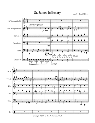 St. James Infirmary (arr. Don W. Howe, ASCAP)