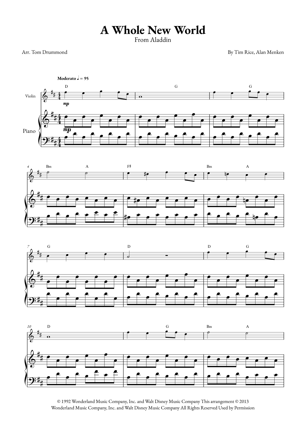 A Whole New World (arr. Tom Drummond)