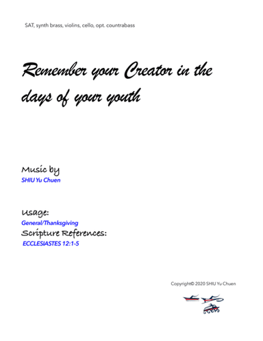 Remember your Creator in the days of your youth