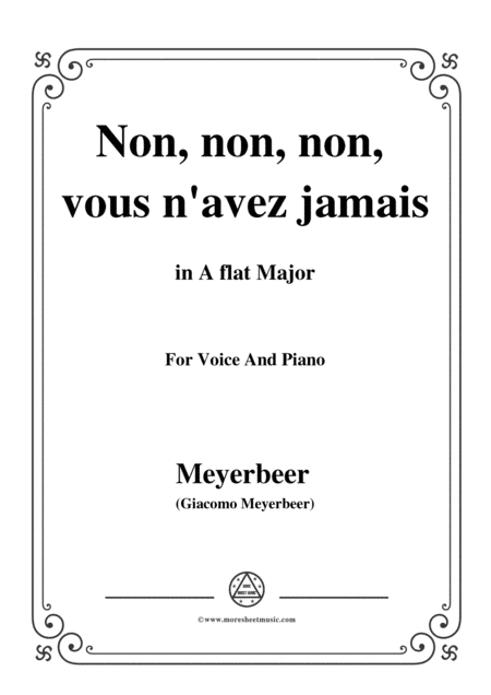 Meyerbeer-Non, non, non, vous n'avez jamais,from 'Les Huguenots',in A flat Major,for Voice and Piano (arr. MSM)