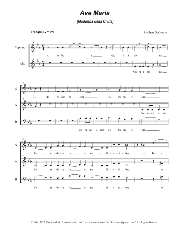Ave Maria (Madonna della Civita) (Vocal Trio - (SAB)