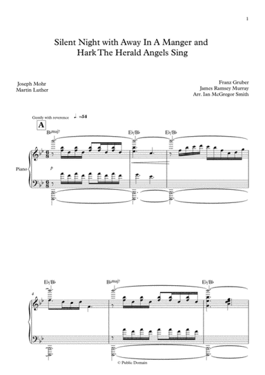 Silent Night / Away In A Manger  (Contemporary Easy Listening Christmas Duet) (arr. Ian McGregor Smith)