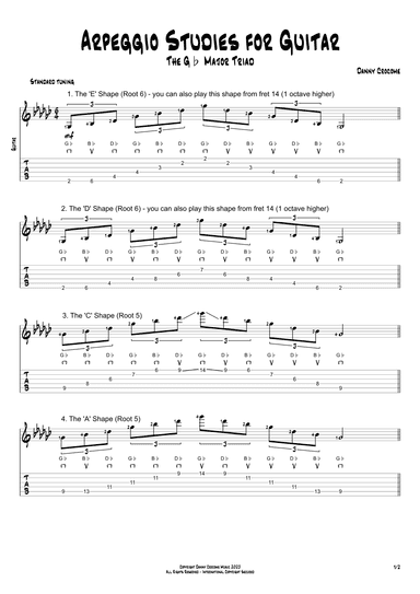 Arpeggio Studies for Guitar - The Gb Major Triad