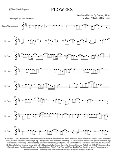 Flowers (arr. Sheet Music Express)