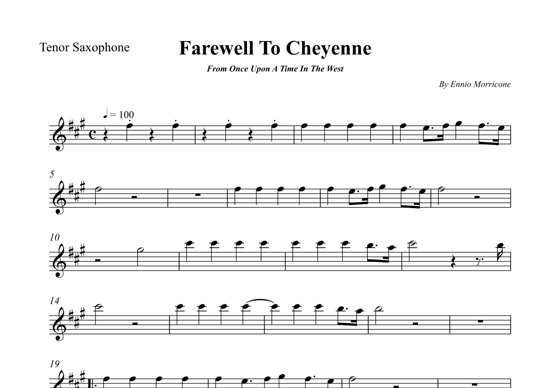 Farewell To Cheyenne (arr. Wesley S. SIlva)