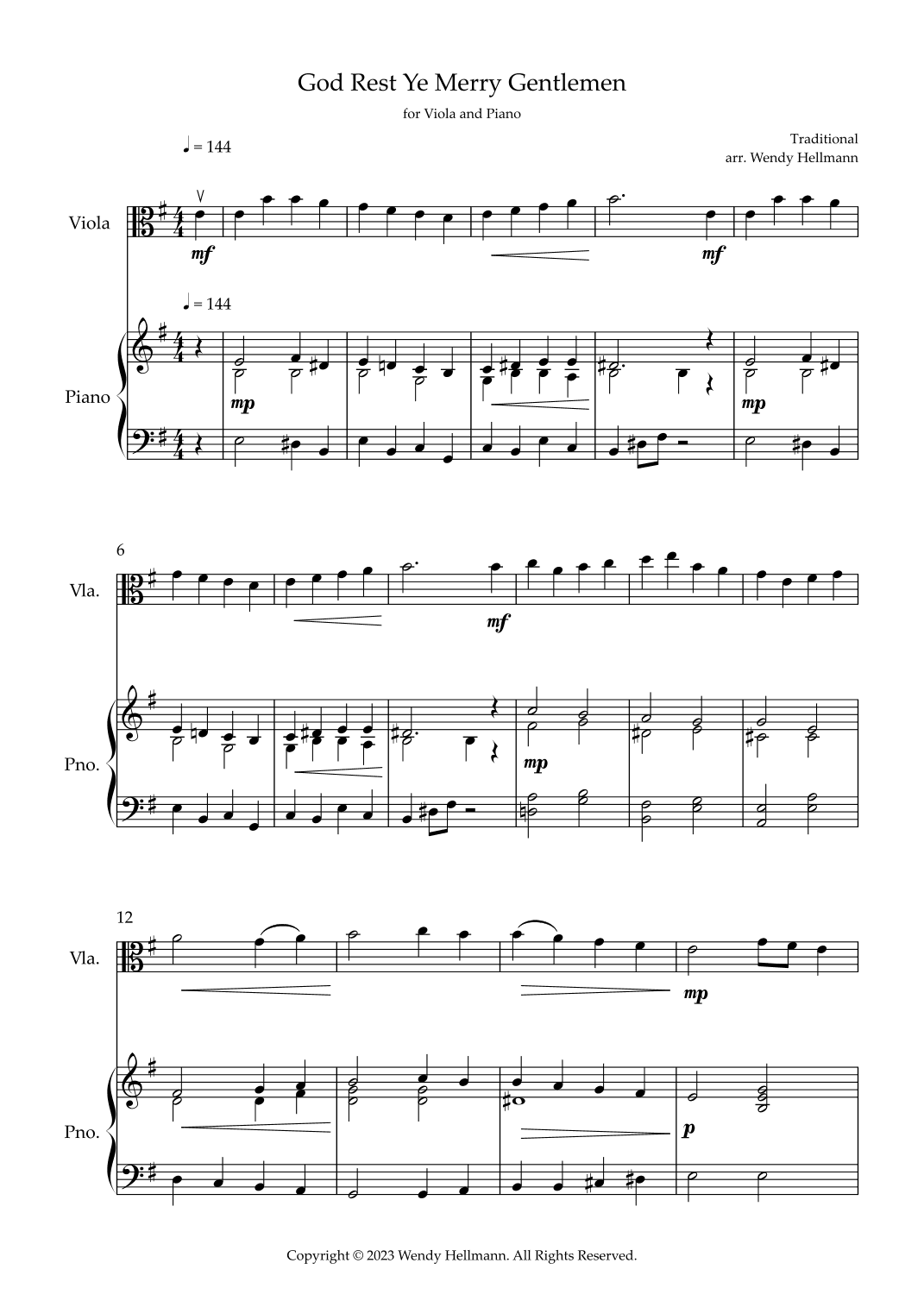 God Rest Ye Merry Gentlemen (arr. Wendy Hellmann)