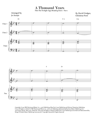 A Thousand Years (arr. Jo Araujo)