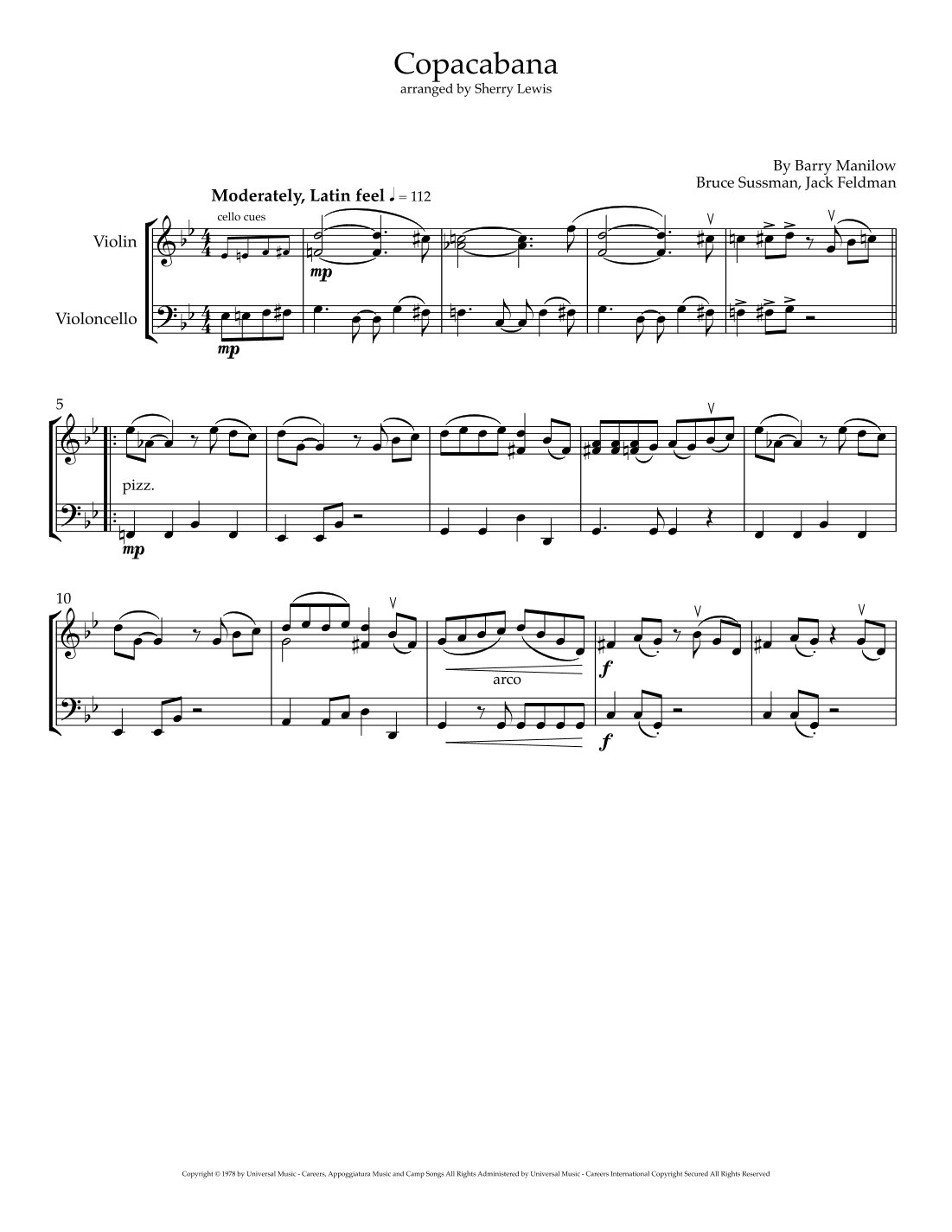 Copacabana (at The Copa) (arr. Sherry Lewis)