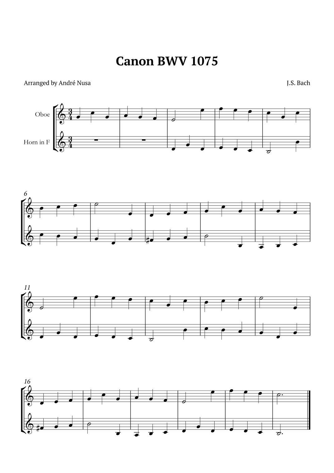 Canon BWV 1075 (arr. André Nusa)