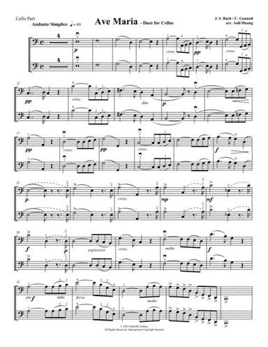 Ave Maria Duet for Cellos (arr. arr. Anli Huang)
