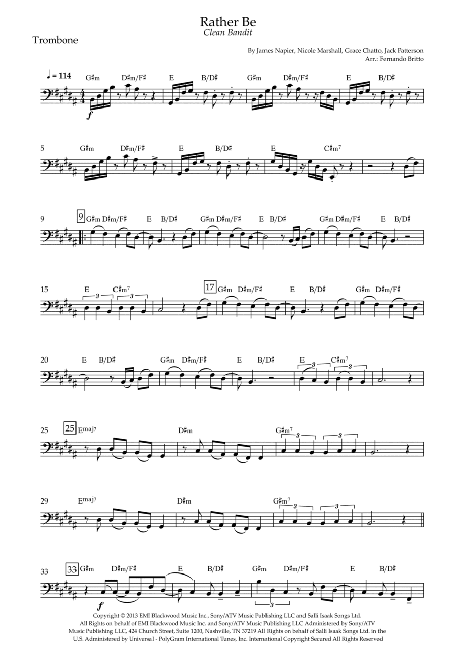 Rather Be (arr. Fernando Britto)