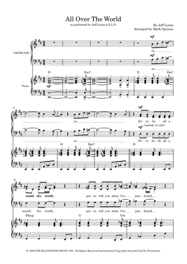 All Over The World (arr. Mark Sproson)