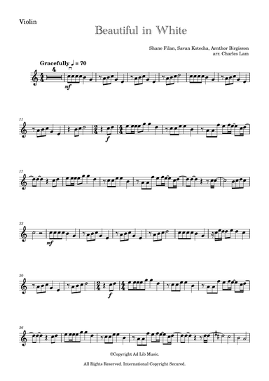 Beautiful In White (arr. Charles Lam)