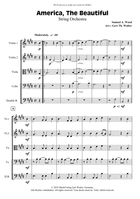 America, The Beautiful (arr. Gert Th. Walter)