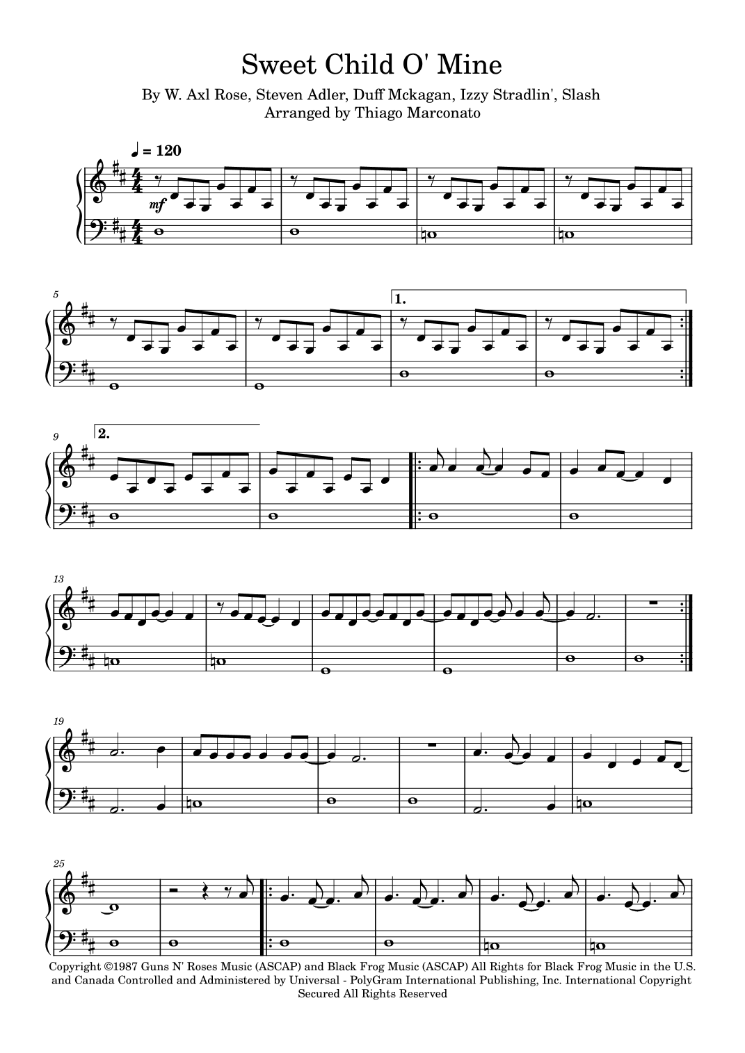 Sweet Child O' Mine (arr. Thiago Marconato)