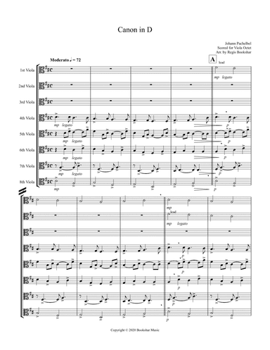 Canon in D (Pachelbel) (D) (Viola Octet) (arr. Regis Bookshar)