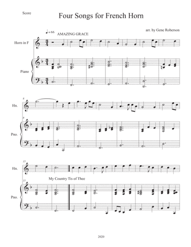 Four Songs for Easy French Horn Solo (arr. Gene Roberson)
