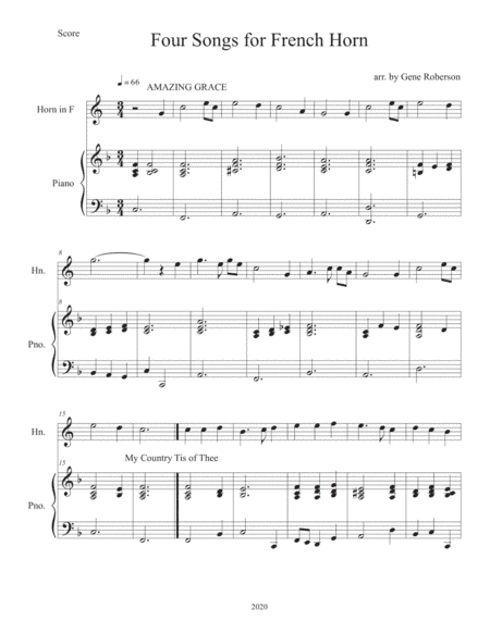 Four Songs for Easy French Horn Solo (arr. Gene Roberson)