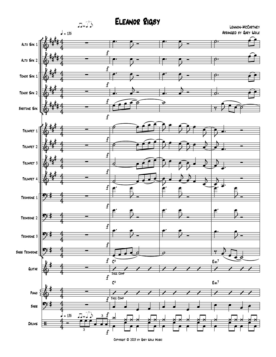 Eleanor Rigby (arr. Gary Wolk)