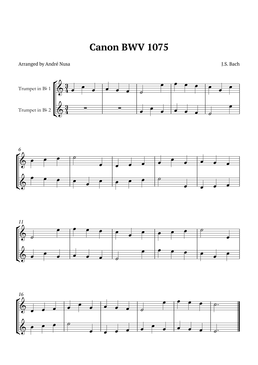 Canon BWV 1075 (arr. André Nusa)