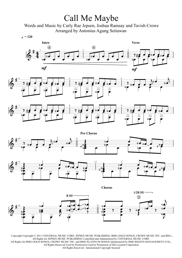 Call Me Maybe (arr. Antonius Agung Setiawan)
