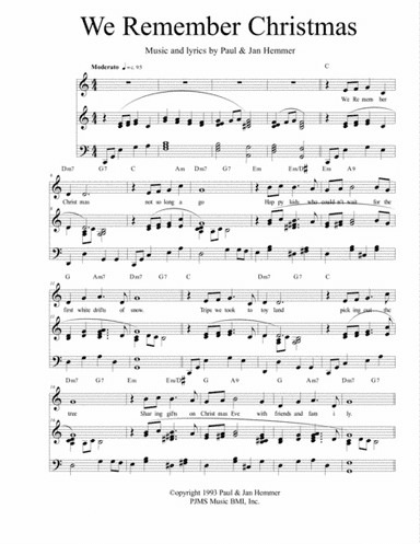 We Remember Christmas (piano/vocal)