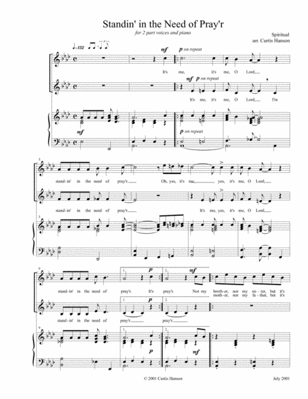 Standin' in the Need of Pray'r (2 pt.) (arr. Curtis Hanson)
