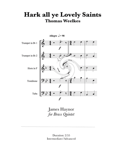 Hark all ye Lovely Saints for Brass Quintet (arr. James Haynor)